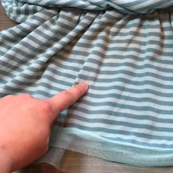 Matilda Jane Good Hart Clear Skies Blue Striped Dropped Waist Tank Top Size S - Picture 4 of 10